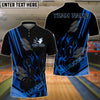 BlueJose Bowling And Pins Flame Strike Minimalist Black Customized Name, Team Name 3D Shirt (4 Colors)
