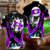 BlueJose Billiards Black Gold 9 Ball Design Personalized Name Shirt (4 Colors)