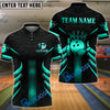 BlueJose Bowling And Pins Crown Punch Style Customized Name, Team Name 3D Shirt (4 Colors)