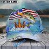 BlueJose Fishing American Flag Beer Personalized Cap (Bass, Walleye, Trout, Catfish, Crappie, Striped Bass, Salmon, Pike, Tuna, Marlin, Mahi-mahi)