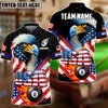 BlueJose Billiards Ball 8 Eagle Flag Star Personalized Name, Team Name Unisex Shirt (4 Colors)