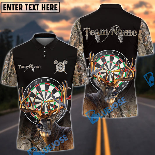 BlueJose Darts Deer Hunting Camo Multicolor Options Personalized Name Shirt (4 Colors)