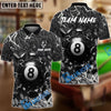 BlueJose Billiards 8-Ball Crack Wall Personalized Name, Team Name Unisex Shirt (6 Colors)