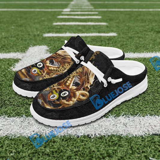 BlueJose Billiards 8 Ball 9 Ball Golden Dragon Yin And Yang Mesh Dude Shoes (4 Colors)