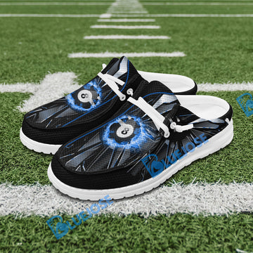 BlueJose Billiards Ball 8 Fire Broken Glass Mesh Dude Shoes (4 Colors)