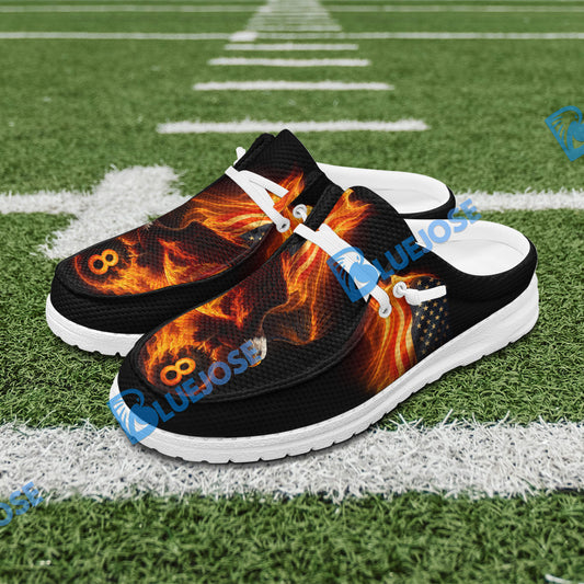 BlueJose Billiards Ball 8 Eagle Flag Flame Mesh Dude Shoes (4 Colors)