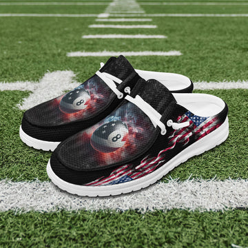 BlueJose Billiards Ball 8 Pool Smoke US Flag Mesh Dude Shoes