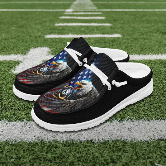 BlueJose Billiards Ball 8 Eagle Flag Of US Pattern Mesh Dude Shoes