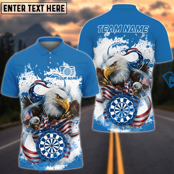 BlueJose Darts Eagle Flag Patriot Blue Personalized Name Shirt