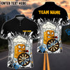 BlueJose Darts Smoking Beer Mug Character Multicolor Options Personalized Name Shirt (6 Colors)