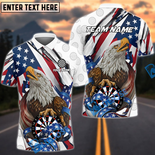 BlueJose Darts American Eagle Flag Patriot Personalized Name Shirt