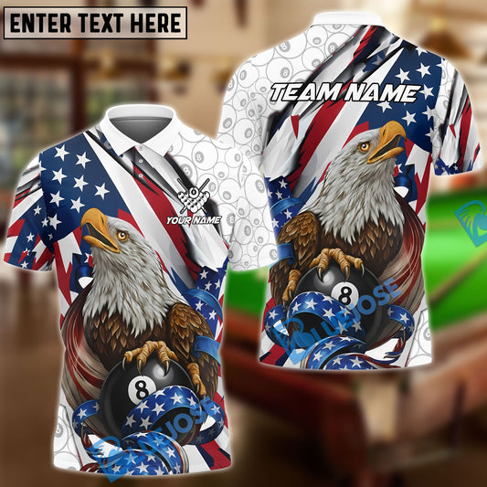 BlueJose Billiards Ball 8 And 9 American Eagle Flag Patriot Personalized Shirt (2 Colors)