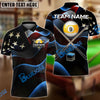 BlueJose Billiards Ball 8 & Ball 9 American Flag Cross Cue Personalized Shirt (2 Colors)
