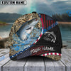 BlueJose Fishing Camo Flag Patriot Personalized Cap (11 Breeds)