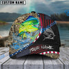 BlueJose Fishing Camo Flag Patriot Personalized Cap (11 Breeds)