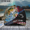 BlueJose Fishing Camo Flag Patriot Personalized Cap (11 Breeds)