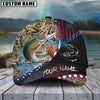 BlueJose Fishing Camo Flag Patriot Personalized Cap (11 Breeds)