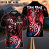 BlueJose Darts Dragon And Skull Multicolor Options Personalized Name Shirt (6 Colors)