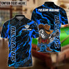BlueJose Billiards Cowboy 8 Ball Lightning Splash Street Art Customized Name, Team Name 3D Shirt (6 Colors)