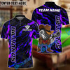 BlueJose Billiards Cowboy 8 Ball Lightning Splash Street Art Customized Name, Team Name 3D Shirt (6 Colors)