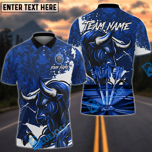 BlueJose Darts Bull Grunge Power Multicolor Options Personalized Name Shirt (4 Colors)