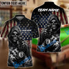 BlueJose Billiards Ball 8 Reaper Bullet Hole US Flag Personalized Shirt (2 Colors)