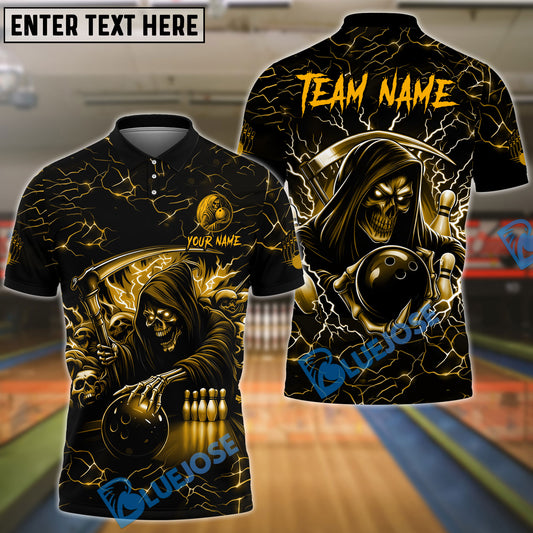 BlueJose Bowling & Pins Thunder Reaper On The Lane Customized Name, Team Name 3D Shirt (6 Colors)