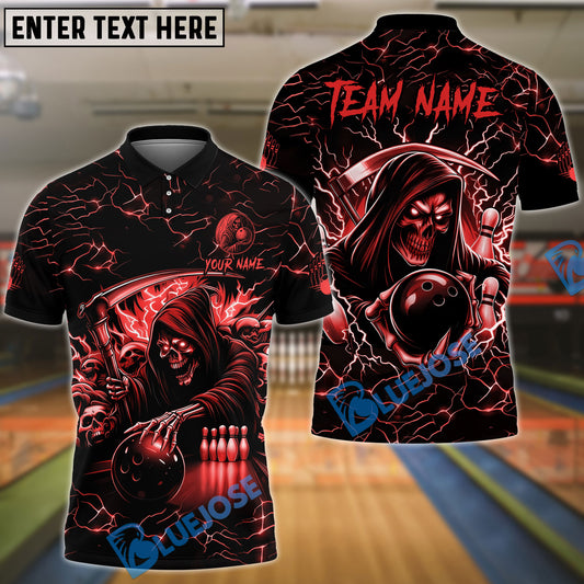 BlueJose Bowling & Pins Thunder Reaper On The Lane Customized Name, Team Name 3D Shirt (6 Colors)