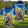 BlueJose Shiba Inu Disc Golf Action Polo Personalized Name, Team Name 3D Shirt (4 Colors)