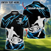 BlueJose Disc Golf Power Throw Polo Personalized Name, Team Name 3D Shirt (4 Colors)