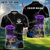 BlueJose Thunder Strike Disc Golf Polo Shirt Personalized Name, Team Name 3D Shirt (4 Colors)