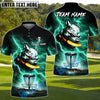 BlueJose Savage Wolf Disc Golf Shirt Personalized Name, Team Name 3D Shirt (4 Colors)