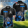 BlueJose Blazing Leopard Strike Disc Golf Polo Personalized Name, Team Name 3D Shirt (4 Colors)
