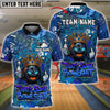 BlueJose Bowling & Pins Graffiti King That's Some Bowlshit Customized Name, Team Name 3D Shirt (4 Colors)