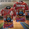 BlueJose Bowling & Pins Graffiti King That's Some Bowlshit Customized Name, Team Name 3D Shirt (4 Colors)