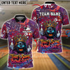 BlueJose Bowling & Pins Graffiti King That's Some Bowlshit Customized Name, Team Name 3D Shirt (4 Colors)
