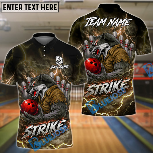 BlueJose Bowling & Pins Thunder Werewolf Customized Name, Team Name 3D Shirt (6 Colors)