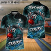 BlueJose Bowling & Pins Thunder Werewolf Customized Name, Team Name 3D Shirt (6 Colors)