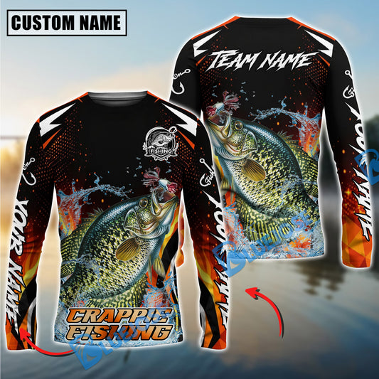 Bluejose Crappie Fishing Fire Touch Custom Name & Team Name 3D Shirts