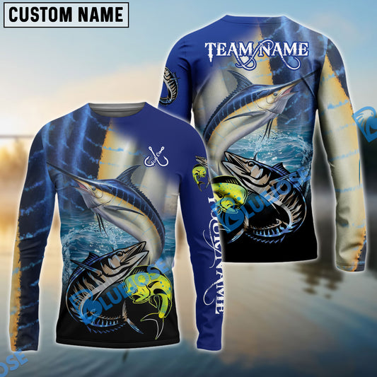 Bluejose Marlin Fishing Ocean & Lake Custom Name & Team Name 3D Shirts