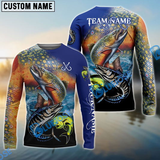Bluejose Trout Fishing Ocean & Lake Custom Name & Team Name 3D Shirts