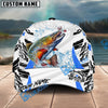 BlueJose Fishing White Black Curve Pattern Design Personalized Cap (13 Breeds)