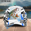 BlueJose Fishing White Black Curve Pattern Design Personalized Cap (13 Breeds)