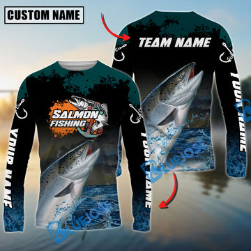 Bluejose Salmon Fishing The Ultimate Master Custom Name & Team Name 3D Shirts