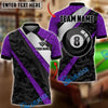 BlueJose Billiards Ball 8 Cyber Camo Carbon Fiber Personalized Name Shirt (4 Colors)