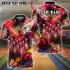 BlueJose Bowling And Pins Neon Paint Burst Customized Name, Team Name 3D Shirt (4 Colors)