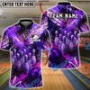 BlueJose Bowling And Pins Neon Paint Burst Customized Name, Team Name 3D Shirt (4 Colors)