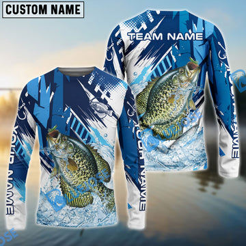 Bluejose Crappie Fishing Technical Fish Scale Custom Name & Team Name 3D Shirts