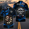 BlueJose Darts Skull Target Gothic Design Personalized Name, Team Name Unisex Shirt (4 Colors)