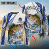 Bluejose Walleye Fishing White Scale Pattern Custom Name & Team Name 3D Shirts